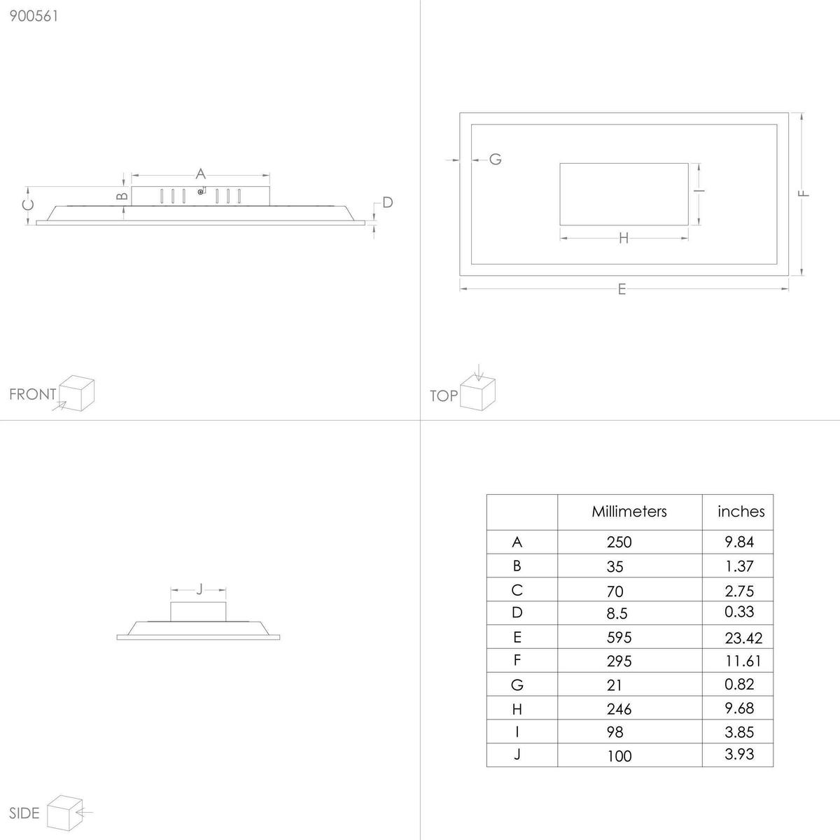 LED-DECKENLEUCHTE 59,5/29,5/5 cm   - Schwarz/Weiß, Basics, Kunststoff/Metall (59,5/29,5/5cm) - Eglo