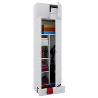 MEHRZWECKSCHRANK 70/238/39 cm  in Weiß  - Silberfarben/Schwarz, MODERN, Holzwerkstoff/Kunststoff (70/238/39cm) - MID.YOU