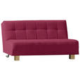 SCHLAFSOFA in Rot  - Rot/Naturfarben, Design, Holz/Textil (165/92/102cm) - Novel