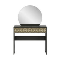 SMINKASZTAL fekete, aranyszínű  - fekete/aranyszínű, Design, műanyag/faalapú anyag (90/133/39cm) - Livetastic