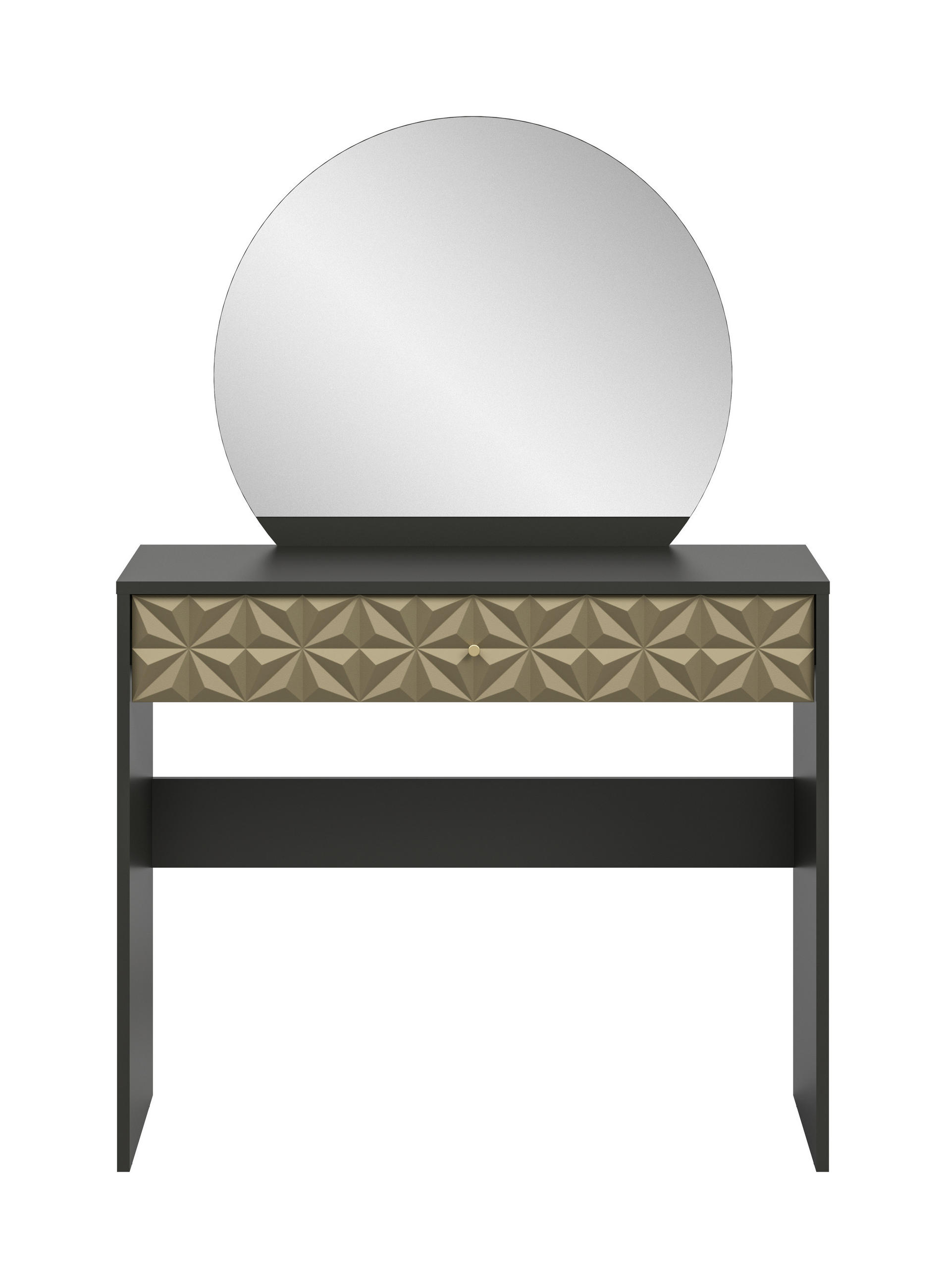 Livetastic Schminktisch Schwarz, Gold 133x39x90 cm