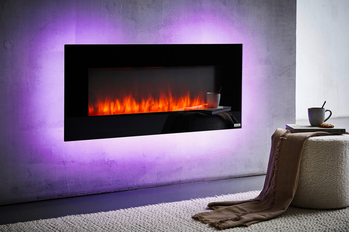 KAMIN ELEKTRIČNI - crna, Design, staklo/metal (107/50,8/12cm) - Xora