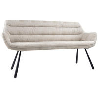 SITZBANK 177,5/87/64 cm Struktur Beige  - Beige/Schwarz, Design, Textil/Metall (177,5/87/64cm) - Hom`in