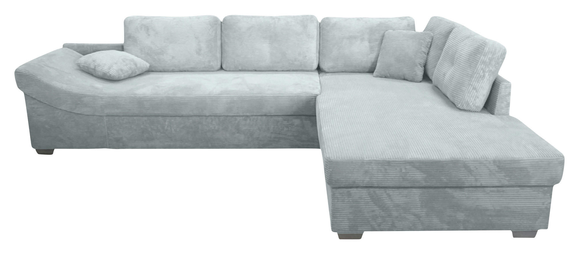 ECKSOFA in Cord Hellgrau  - Silberfarben/Hellgrau, KONVENTIONELL, Holz/Textil (298/202cm) - Carryhome