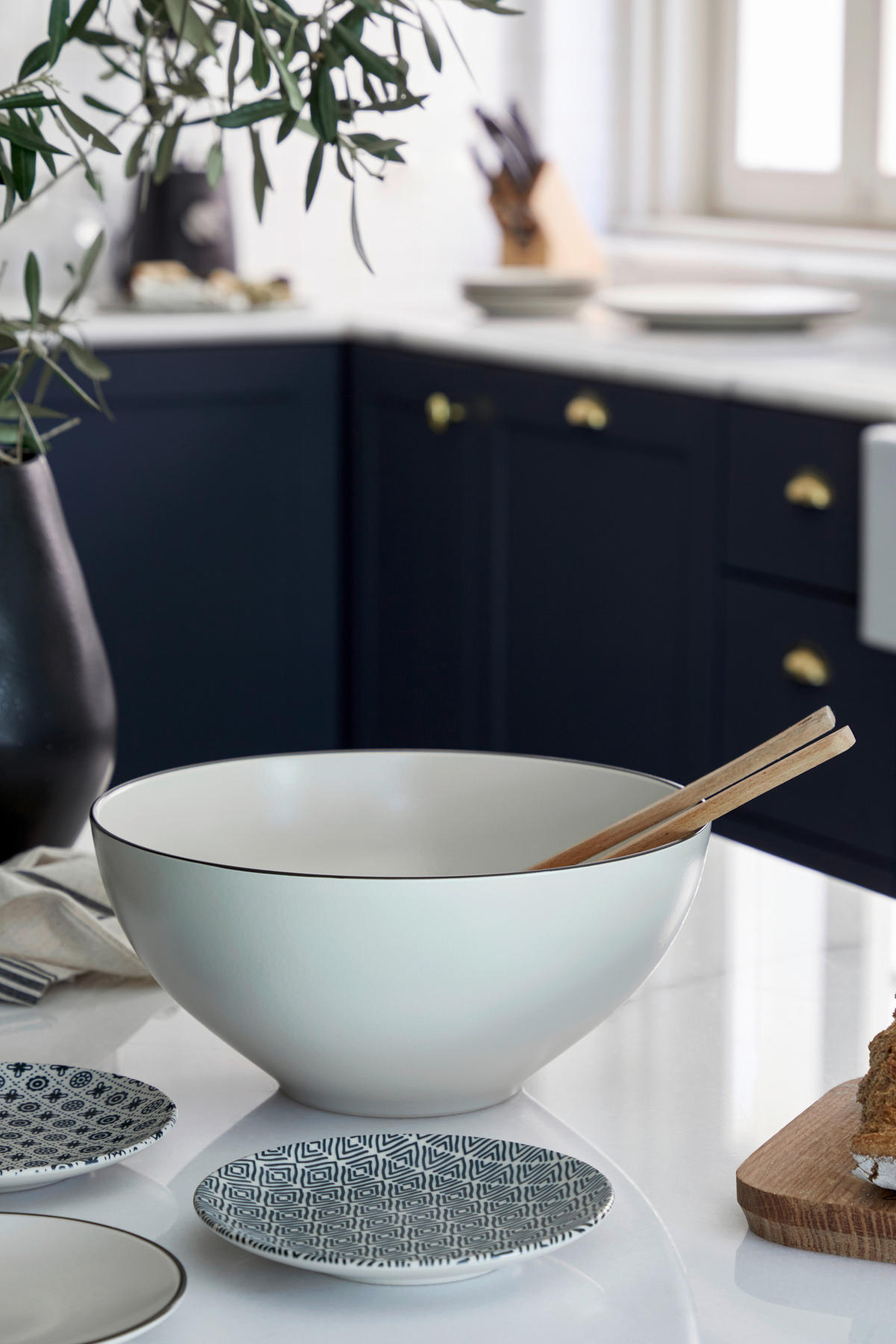 KOMBISERVICE Creme, Schwarz AUGUSTA 30-teilig 6 Personen  - Creme/Schwarz, Basics, Keramik - Costa Nova