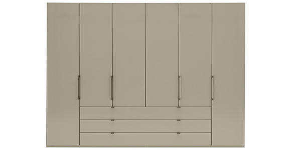 KLEIDERSCHRANK 300/216/58 cm 6-türig  - Schieferfarben/Grau, Design, Glas/Holzwerkstoff (300/216/58cm) - Novel