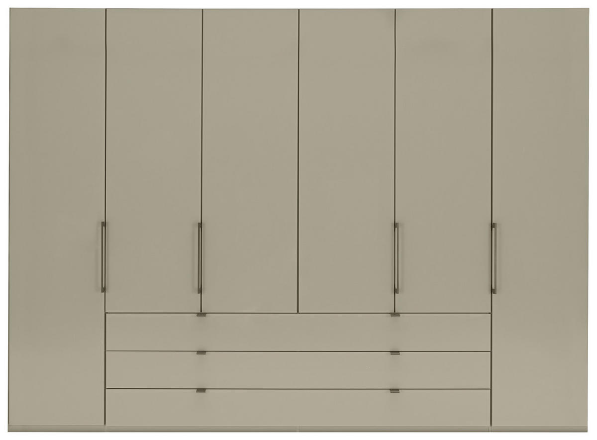 KLEIDERSCHRANK in Grau  - Schieferfarben/Grau, Design, Glas/Holzwerkstoff (300/216/58cm) - Novel