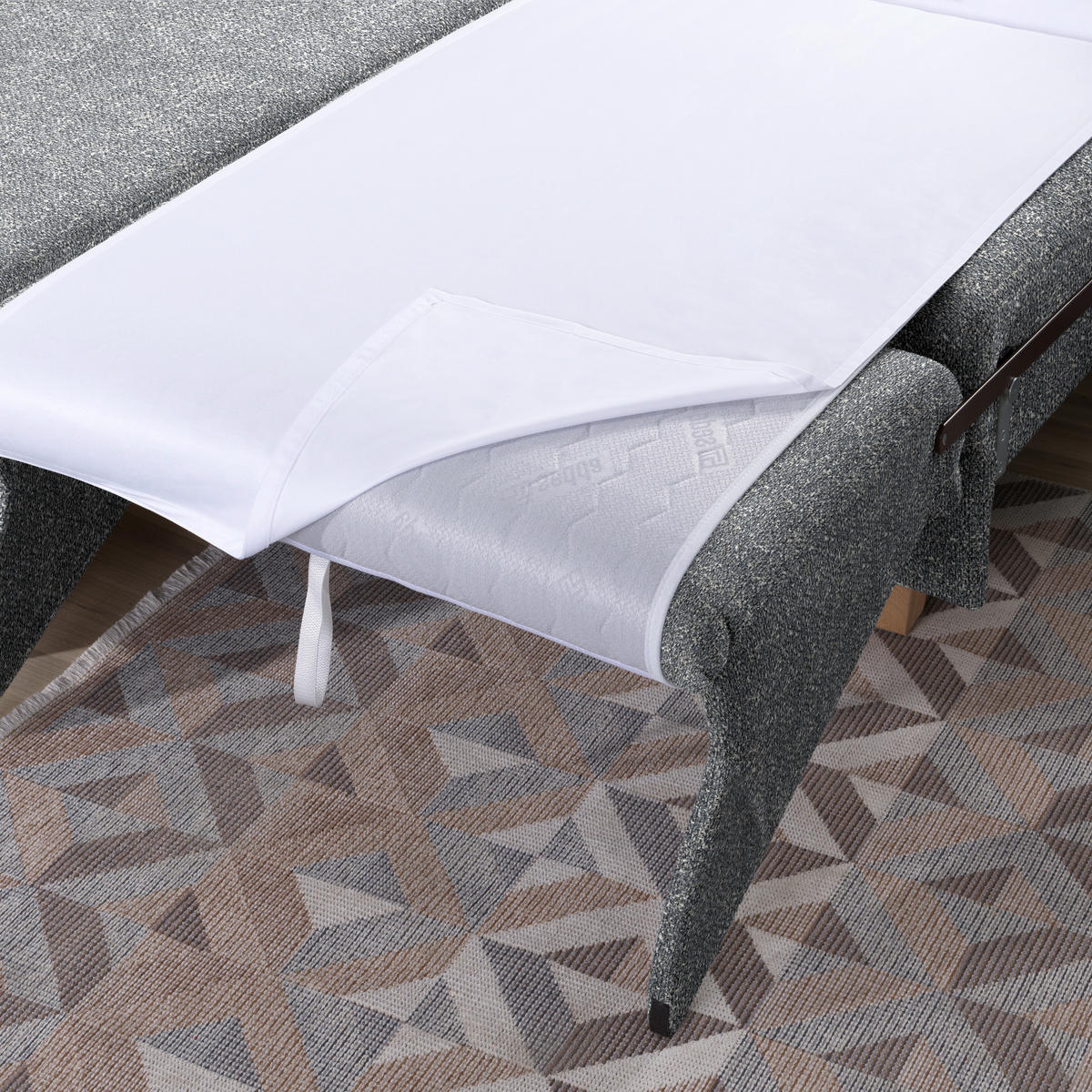 ECKSOFA  in Mikrovelours Grau  203/261 cm  - Eichefarben/Grau, KONVENTIONELL, Holz/Textil (203/261cm) - Sedda