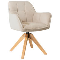 ARMLEHNSTUHL Webstoff  - Eichefarben/Beige, Basics, Holz/Textil (61/85/63cm) - MID.YOU