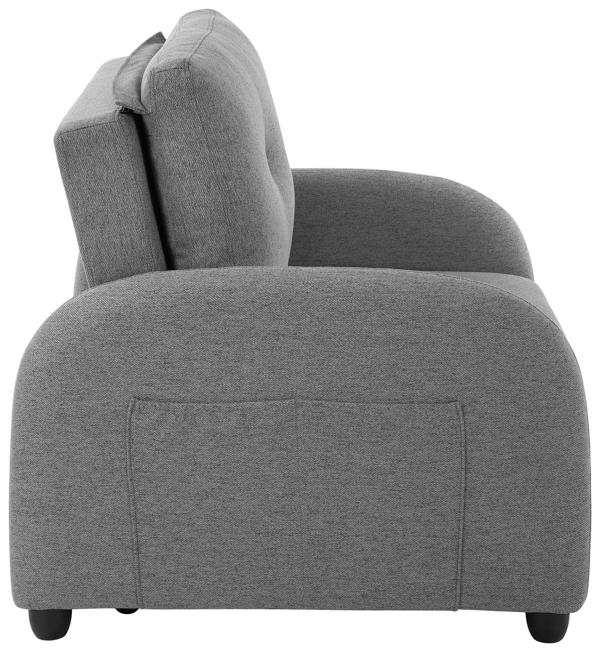 SCHLAFSESSEL Leinenoptik Dunkelgrau    - Dunkelgrau/Schwarz, Design, Kunststoff/Textil (102/94/95cm) - Livetastic