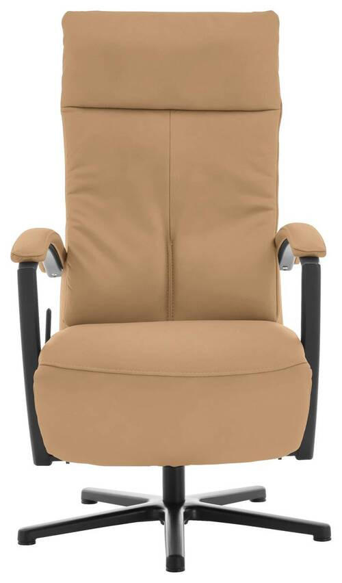 RELAXFÅTÖLJ i läder honung  - honung/svart, Design, metall/läder (76/112/83cm) - Beldomo Premium