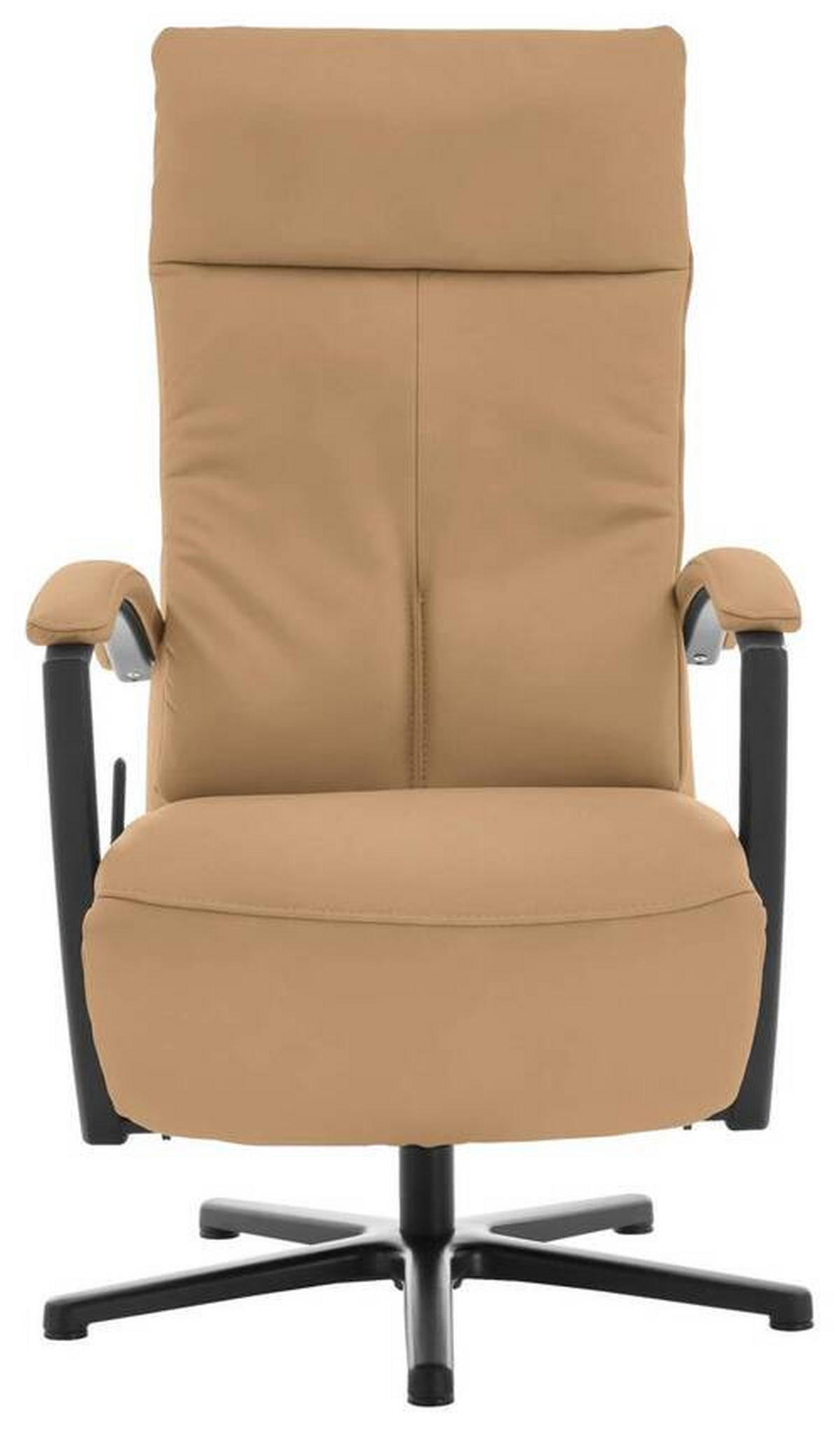 RELAXFÅTÖLJ i läder honung  - honung/svart, Design, metall/läder (76/112/83cm) - Beldomo Premium