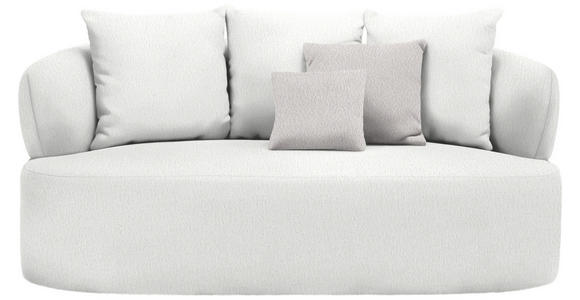 2-SITZER-SOFA in Bouclé Creme  - Creme/Schwarz, MODERN, Kunststoff/Textil (177/86/105cm) - Hom`in