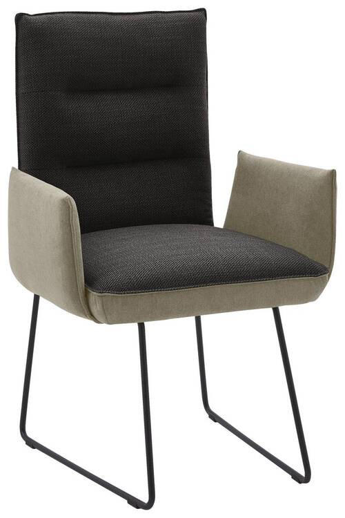 ARMLEHNSTUHL  in Stahl Flachgewebe  - Greige/Anthrazit, Design, Textil/Metall (59/93/59cm) - Dieter Knoll