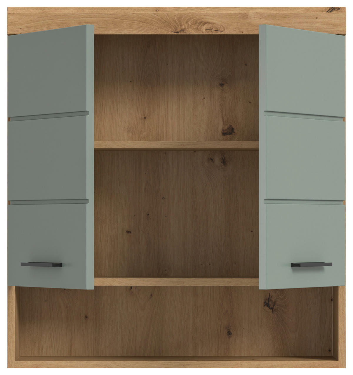 HÄNGESCHRANK 74/79/24 cm  - Salbeigrün/Schwarz, Modern, Holzwerkstoff/Kunststoff (74/79/24cm) - MID.YOU