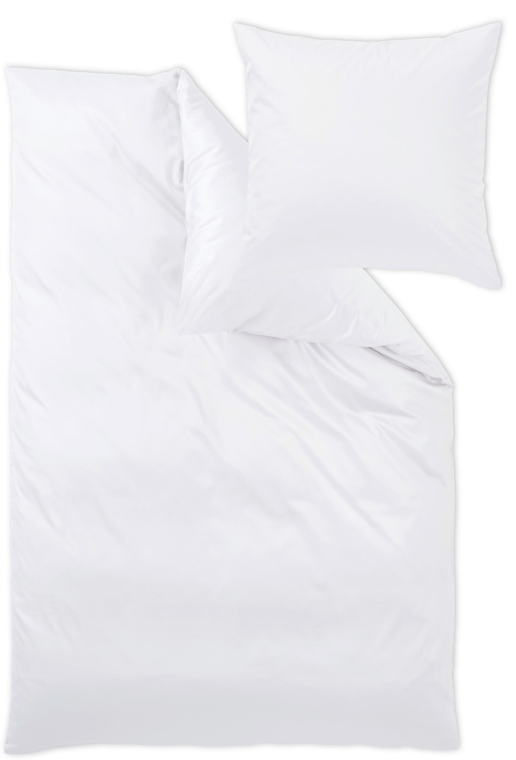 POSTELJNINA Uni 140/200 cm mako saten bela  - bela, Konvencionalno, tekstil (140/200cm) - Curt Bauer