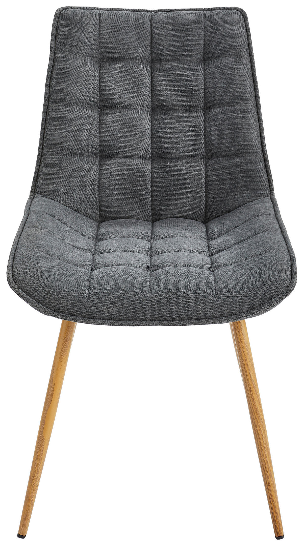 STUHL  in Eisen Webstoff  - Eichefarben/Grau, Modern, Textil/Metall (51/88/62cm) - Livetastic