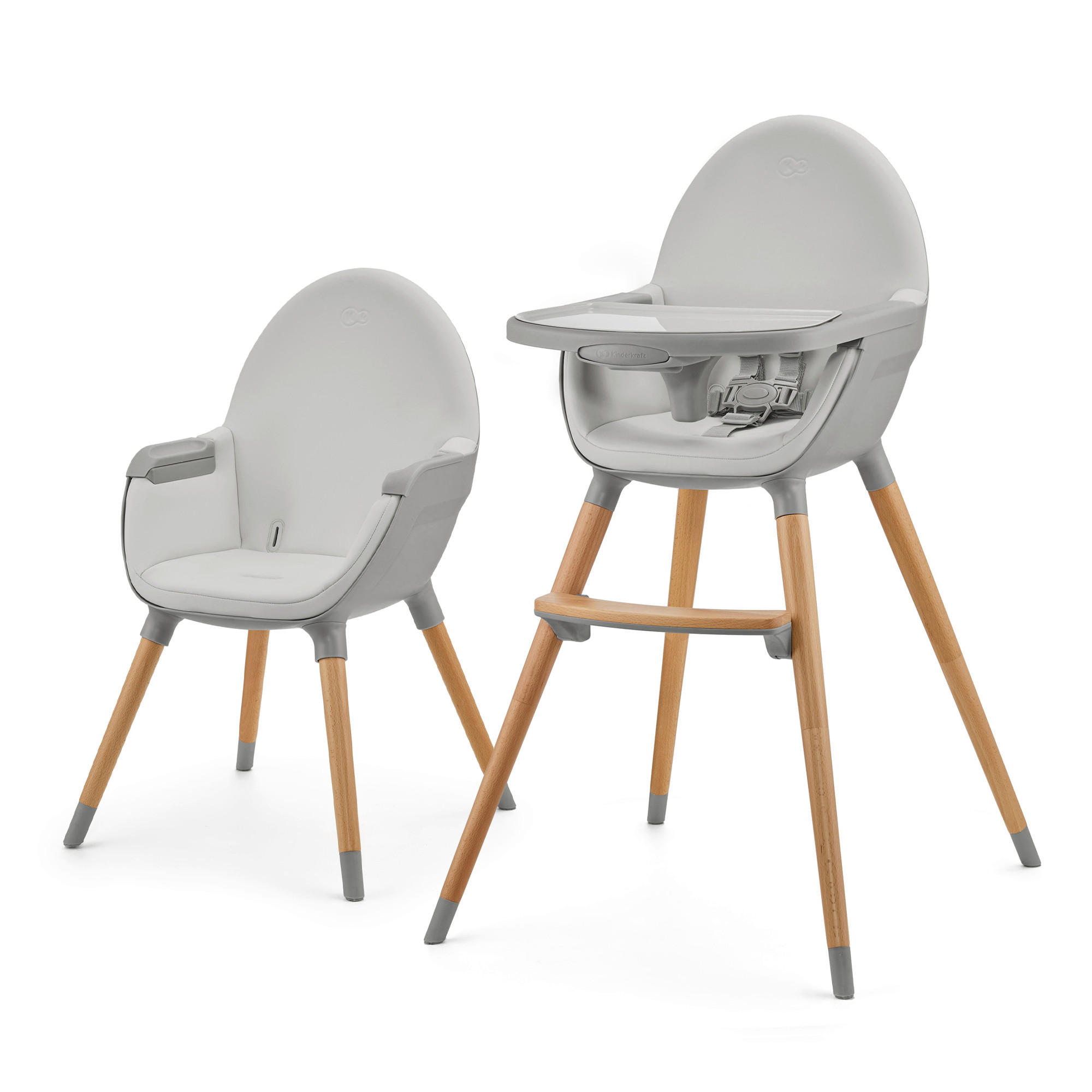 HOCHSTUHL Fini 2  - Grau, Basics, Leder/Holz (55/96/58.5cm) - kinderkraft