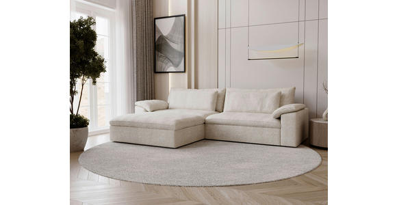 ECKSOFA  in Webstoff Beige  198/306 cm  - Beige/Schwarz, MODERN, Kunststoff/Textil (198/306cm) - Carryhome
