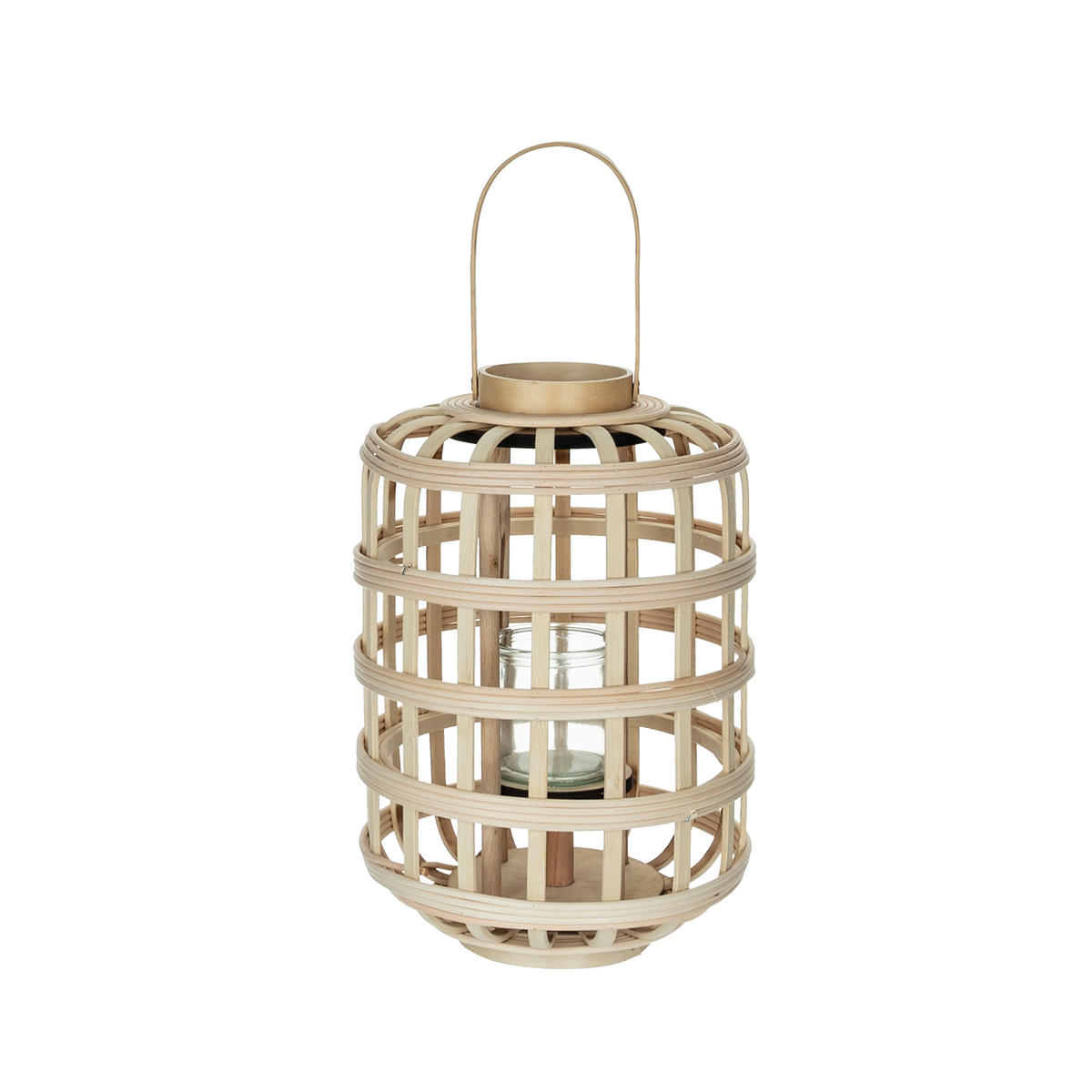 LATERNE - Naturfarben, Natur, Glas/Naturmaterialien (23,5/34,5cm) - Ambia Home