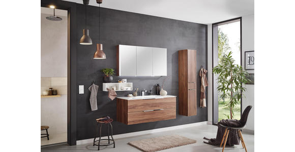 BADEZIMMER - Eichefarben/Weiß, Design, Glas/Holzwerkstoff (120cm) - Dieter Knoll