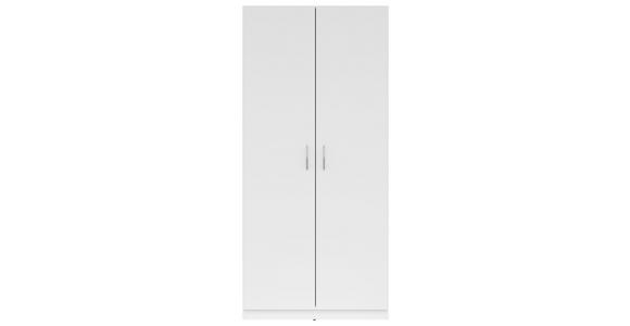 KLEIDERSCHRANK in Weiß - Silberfarben/Weiß, KONVENTIONELL, Holzwerkstoff/Kunststoff (91/197/54cm) - Carryhome