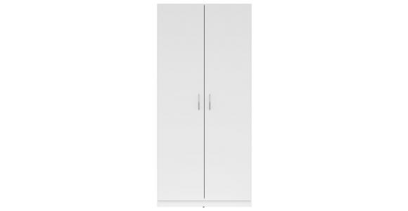 KLEIDERSCHRANK  in Weiß  - Silberfarben/Weiß, KONVENTIONELL, Holzwerkstoff/Kunststoff (91/197/54cm) - Carryhome