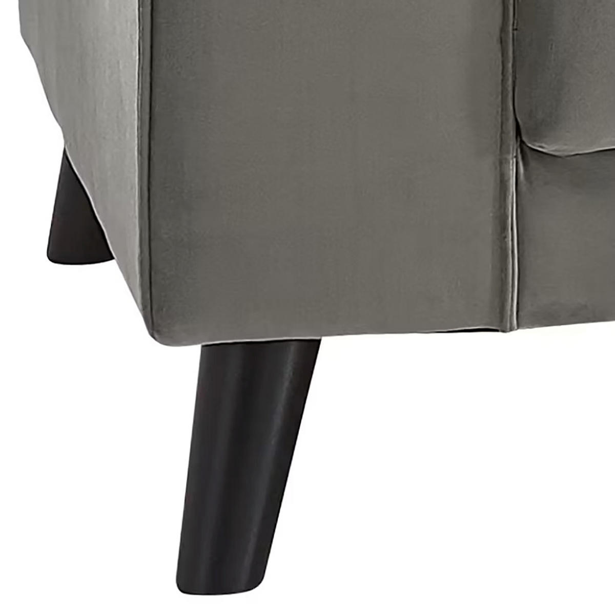 ECKSOFA in Samt, Velours Grau   - Wengefarben/Grau, MODERN, Holz/Textil (291/85/201cm) - Trendmanufaktur