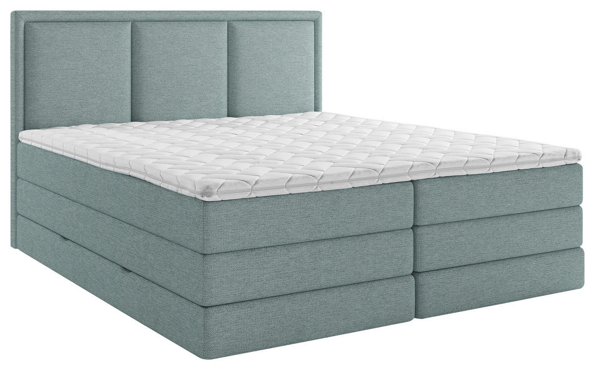 BOXSPRINGBETT 180/220 cm  in Petrol  - Petrol/Schwarz, Design, Holz/Holzwerkstoff (180/220cm) - MID.YOU