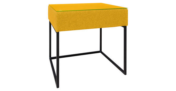 NACHTSCHRANK 49/45/47,5 cm - Gelb/Schwarz, LIFESTYLE, Glas/Textil (49/45/47,5cm) - Carryhome
