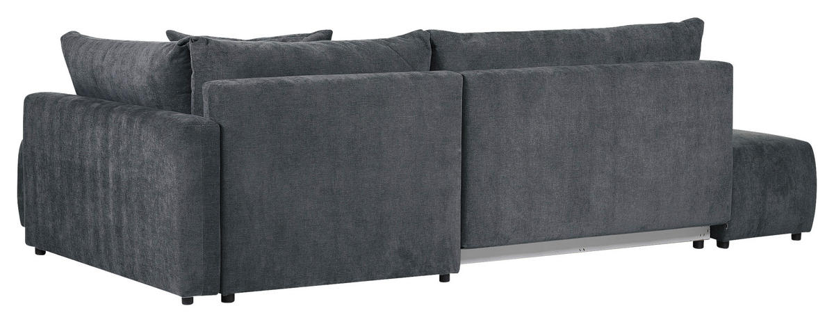 ECKSOFA in Flachgewebe Dunkelgrau  - Dunkelgrau/Schwarz, KONVENTIONELL, Kunststoff/Textil (295/200cm) - Carryhome