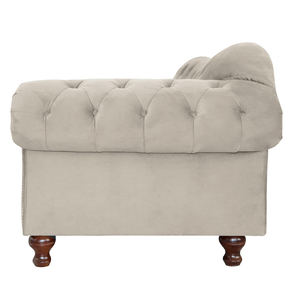 3-SITZER-SOFA SHEFFIELD Mikrofaser Beige  - Beige/Braun, Design, Holz/Textil (230/92/90cm) - P & B