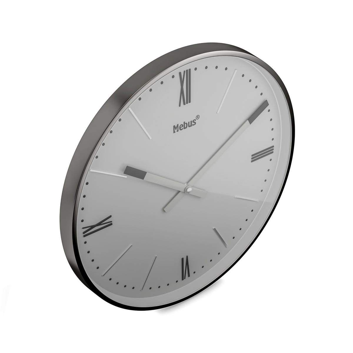 WANDUHR Weiß, Silberfarben  - Silberfarben/Weiß, Basics, Kunststoff (25cm)
