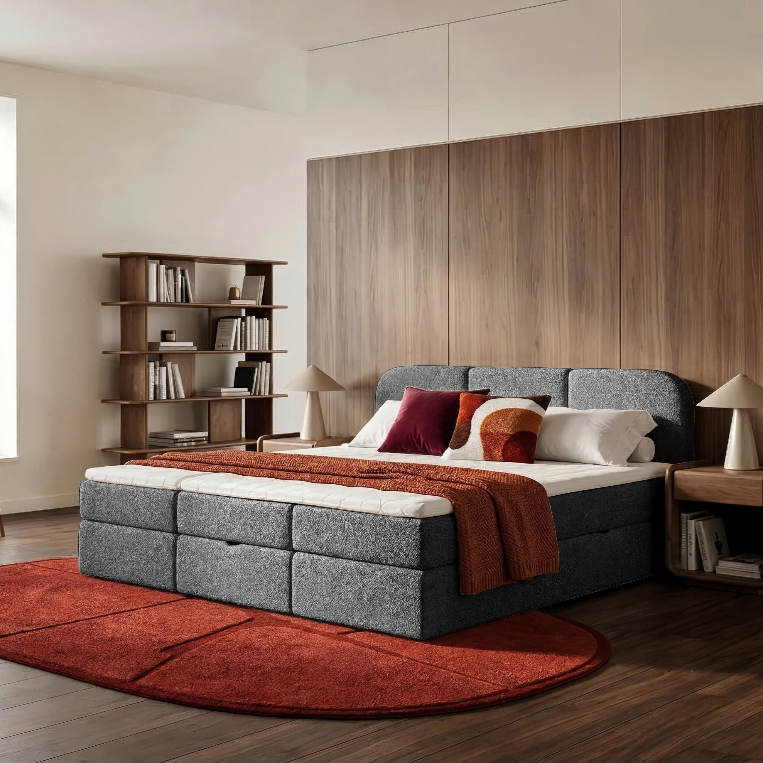 FAMILIENBETT - Dunkelgrau/Schwarz, MODERN, Holz/Holzwerkstoff (240/200cm) - MID.YOU