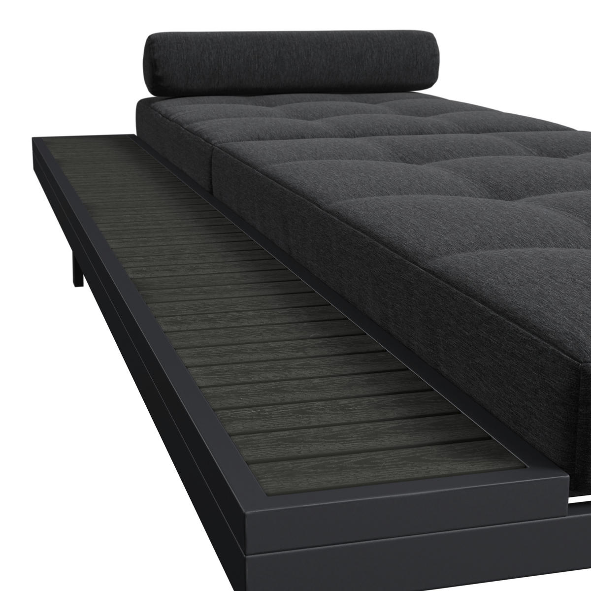 GARTENLIEGE 199/85/86 cm  - Anthrazit, MODERN, Kunststoff/Textil (199/85/86cm) - Ambia Garden