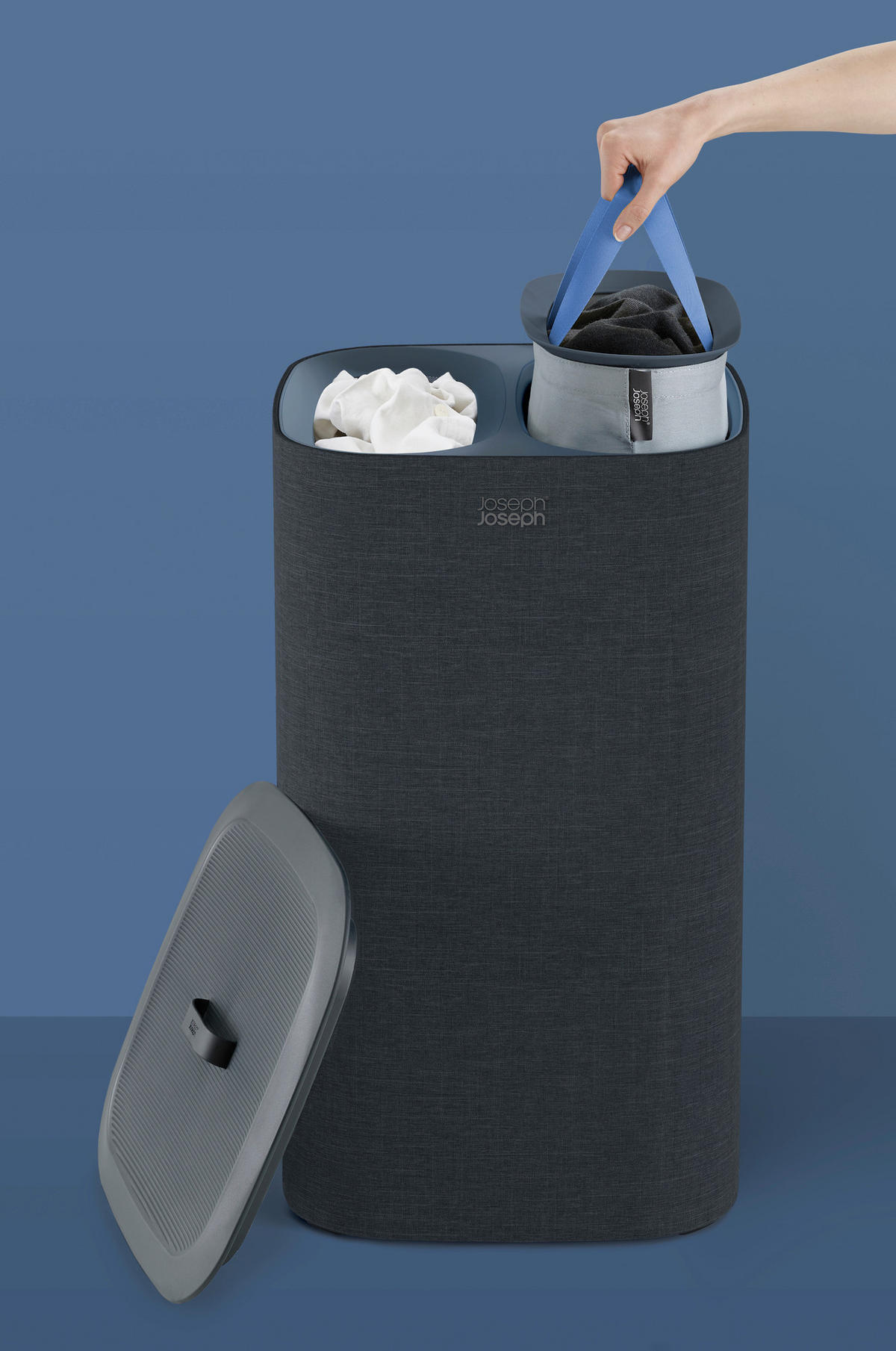 KOŠARA ZA PERILO - črna, Basics, tekstil (39,5/71/39,5cm) - Joseph Joseph