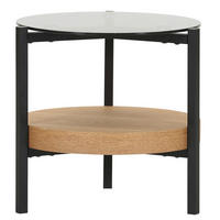 SOFFBORD i trä, glas  - askfärgad, Design, metall/trä (52/50cm) - Novel