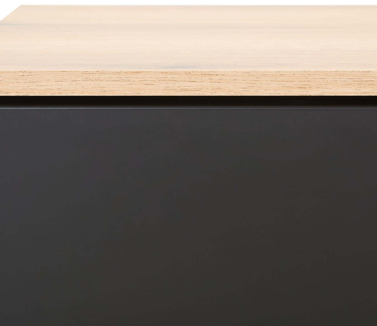 LOWBOARD Swim 165/42/40 cm 1 Schublade(n) Beimöbel erhältlich, stehend  - Eichefarben/Schwarz, Design, Holzwerkstoff/Kunststoff (165/42/40cm) - MID.YOU