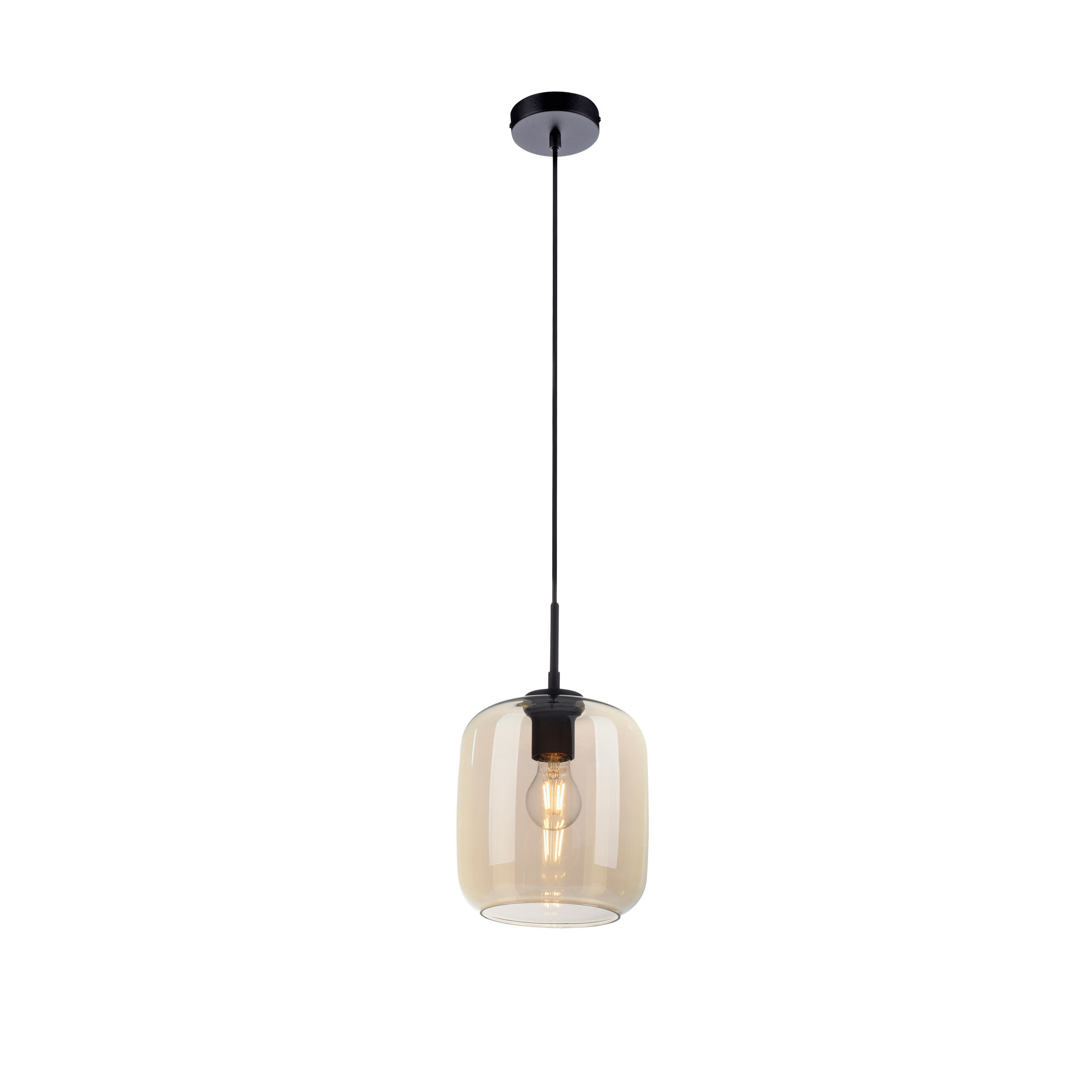 HÄNGELEUCHTE 19/19/150 cm - Schwarz, Design, Kunststoff/Metall (19/19/150cm) - Paul Neuhaus