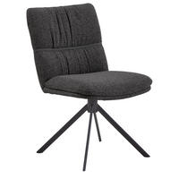 STUHL  Beinauswahl, Stoffauswahl, Sitzfläche 360° drehbar, automatische Rückholfunktion Mikrofaser  Graphitfarben  - Schwarz/Graphitfarben, Design, Textil/Metall (49/86/63cm) - Valdera