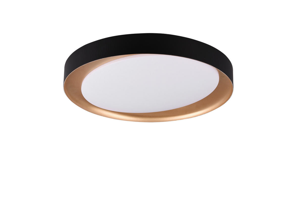 DECKENLEUCHTE  48,5/7 cm    - Goldfarben/Schwarz, Design, Kunststoff (48,5/7cm)