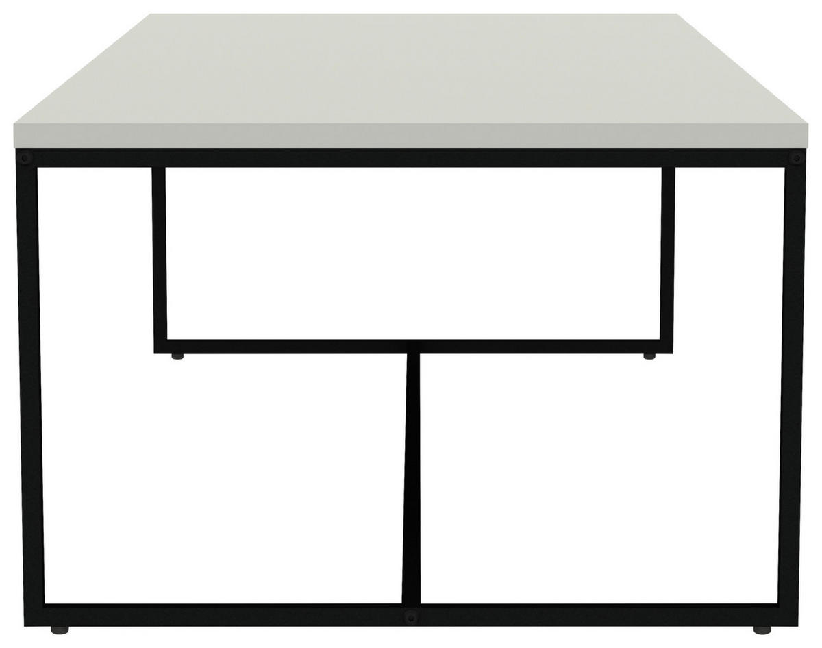 COUCHTISCH Lipp 120/60/40 cm rechteckig Weiß  - Schwarz/Weiß, Design, Holzwerkstoff/Metall (120/60/40cm)