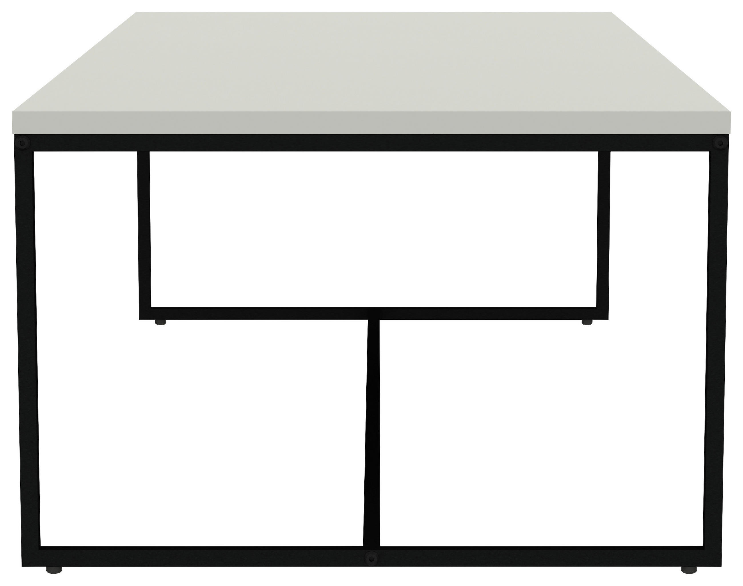 Thumbnail - Xxxl Couchtisch Lipp, Weiß, Holzwerkstoff, rechteckig, eckig, Flachrohr, 60x40x120 cm, einfacher Aufbau, Wohnzimmer, Woh...