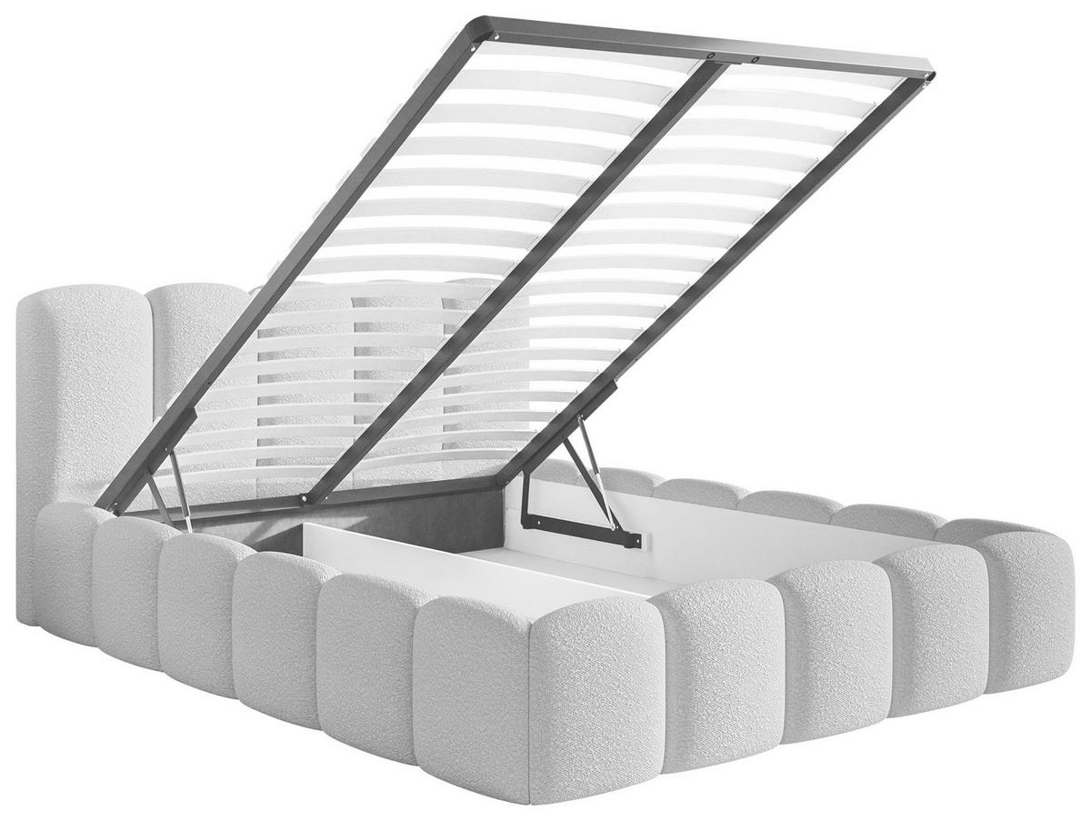 POLSTERBETT Lattenrost, Bettkasten 200/200 cm  in Hellgrau  - Hellgrau, MODERN, Holz/Textil (200/200cm) - Livetastic