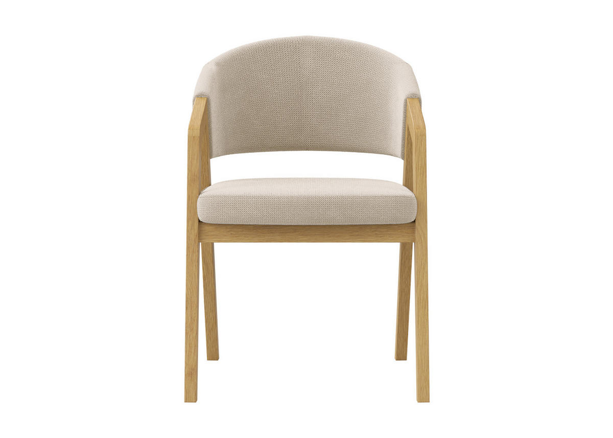 ARMLEHNSTUHL  Stoffauswahl Mikrofaser  Naturfarben, Eichefarben  - Eichefarben/Naturfarben, KONVENTIONELL, Holz/Textil (59/96/60cm) - Carryhome