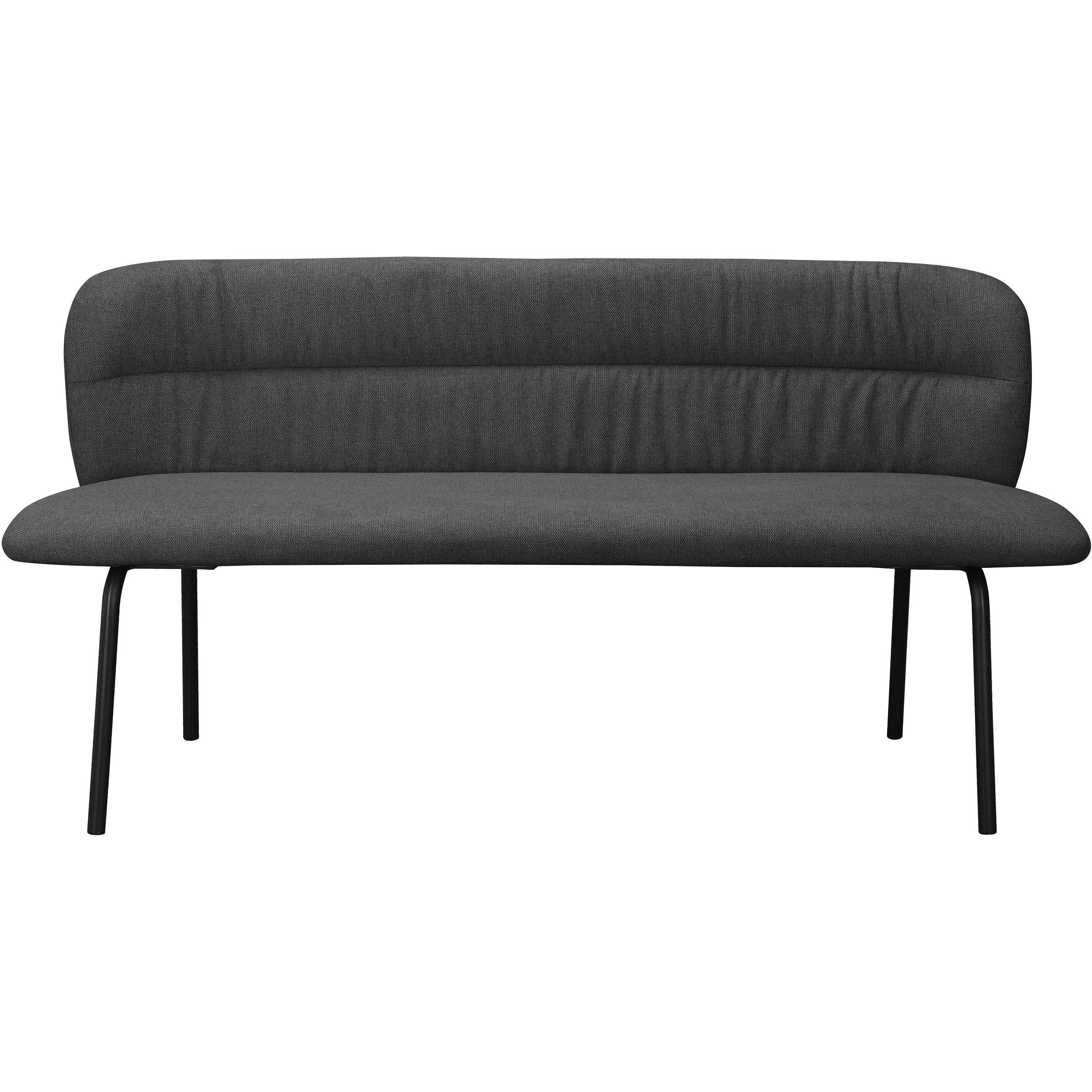 SITZBANK 160/78/55 cm Webstoff Anthrazit  - Anthrazit/Schwarz, MODERN, Textil/Metall (160/78/55cm) - MID.YOU