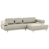 ECKSOFA Echtleder Creme  - Creme, Design, Leder/Metall (307/188cm)