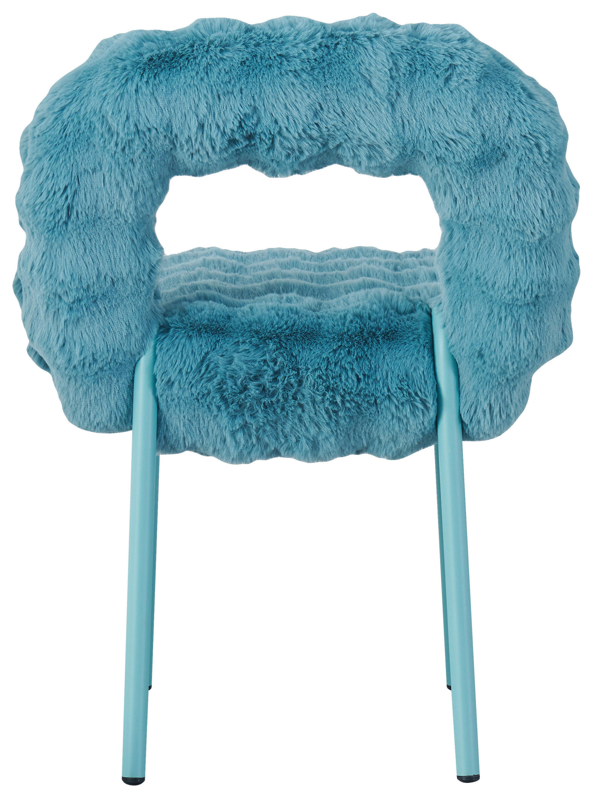 STUHL Webpelz Blau  - Blau/Rosa, Design, Textil/Metall (56/79/61cm) - Stylife