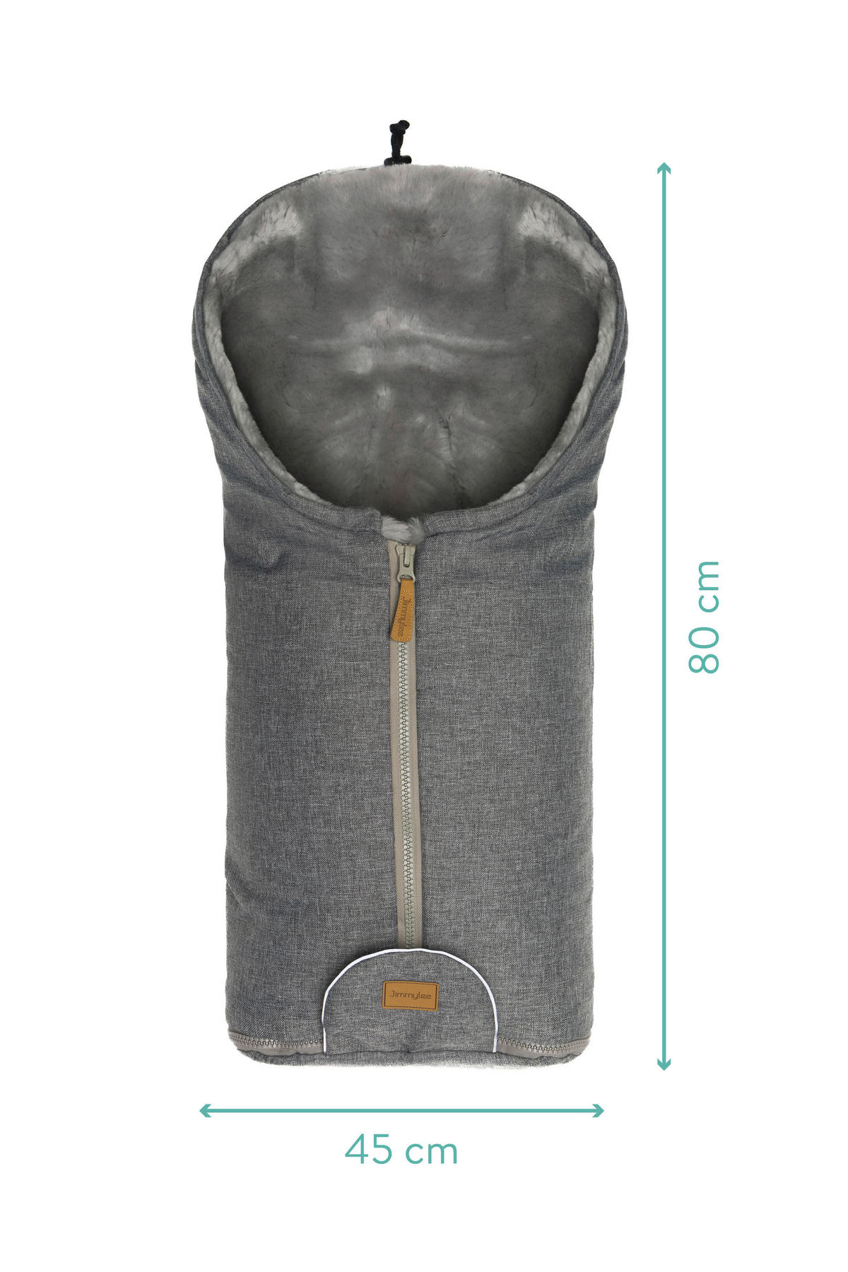 BABYSCHALEN-FUßSACK  - Grau, Basics, Kunststoff/Fell (45/80cm) - Jimmylee