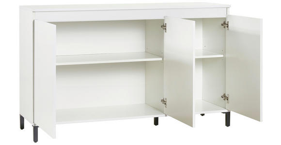 SIDEBOARD Weiß, Weiß Hochglanz 138/94/40 cm - Weiß Hochglanz/Anthrazit, Design, Holzwerkstoff/Kunststoff (138/94/40cm) - Xora